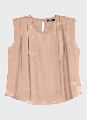 Enfim - Blusa Muscle Tee Acetinada Glow Champagne - ENFIM