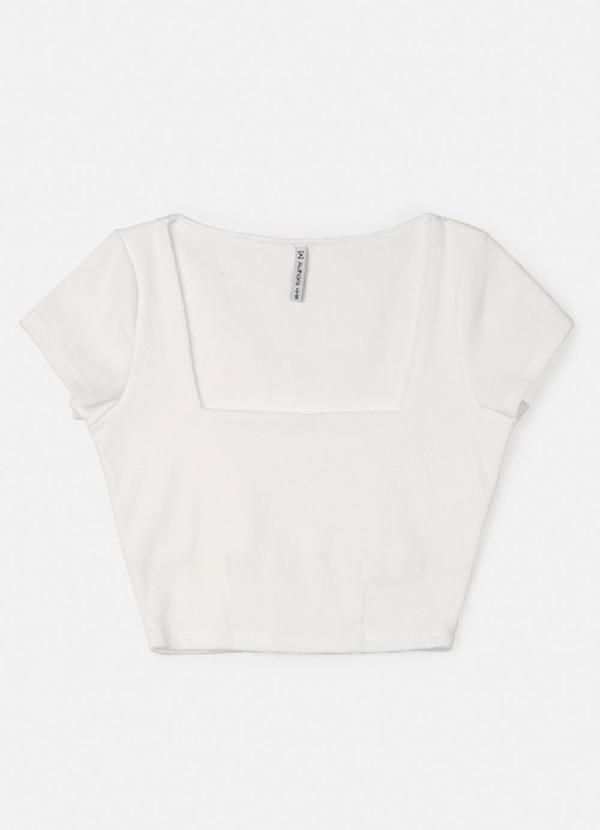 Authoria - Blusa Off com Decote Quadrado Branco 1