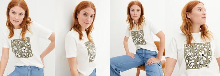 Blusa Off White em Malha de Algodo Penteado