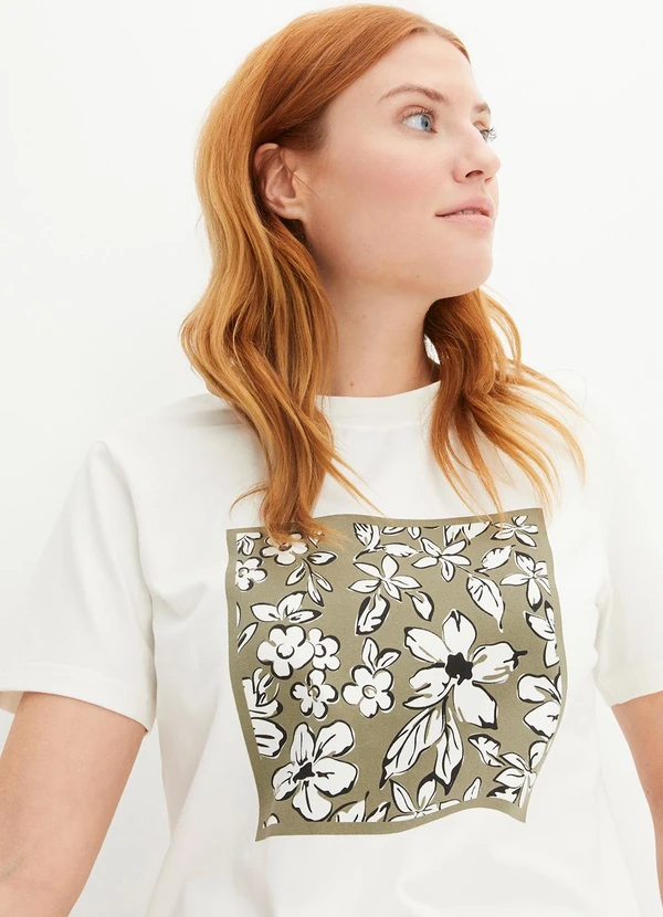 bonprix - Blusa Off White em Malha de Algodão Penteado 4