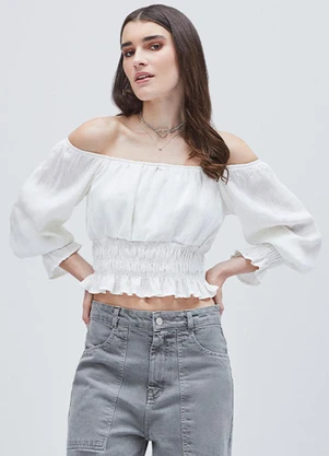 Authoria - Blusa Plissada Off White Off White - AUTHORIA