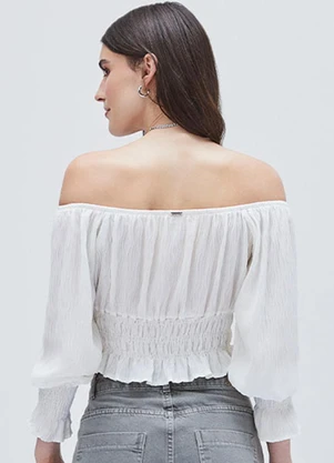 Authoria - Blusa Plissada Off White Off White - AUTHORIA