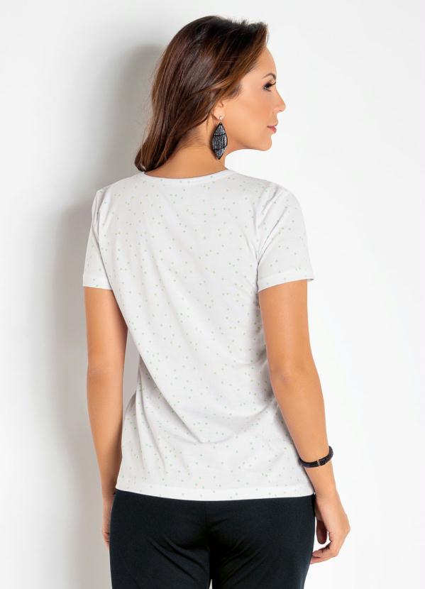 Moda Pop - Blusa Poá Verde de Mangas Curtas 2