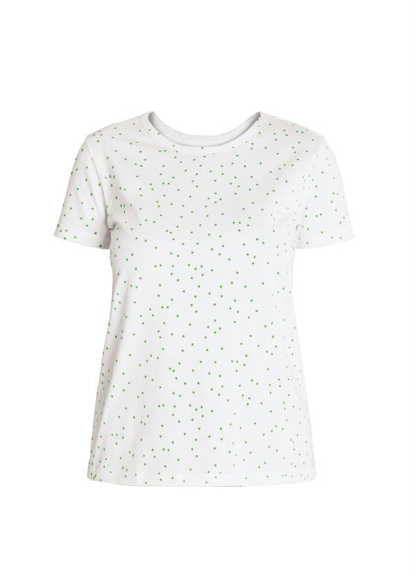 Moda Pop - Blusa Poá Verde de Mangas Curtas 7