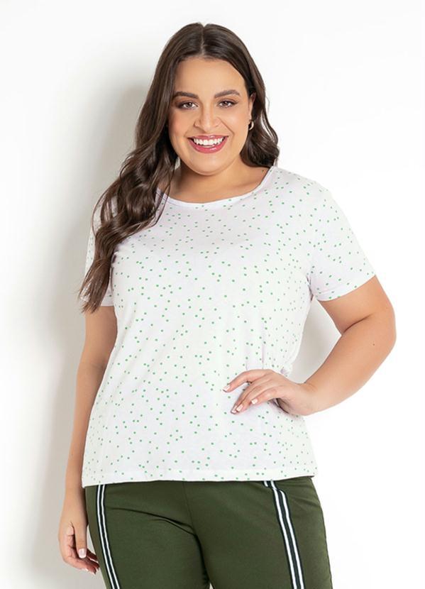 Moda Pop - Blusa Poá Verde de Mangas Curtas 8