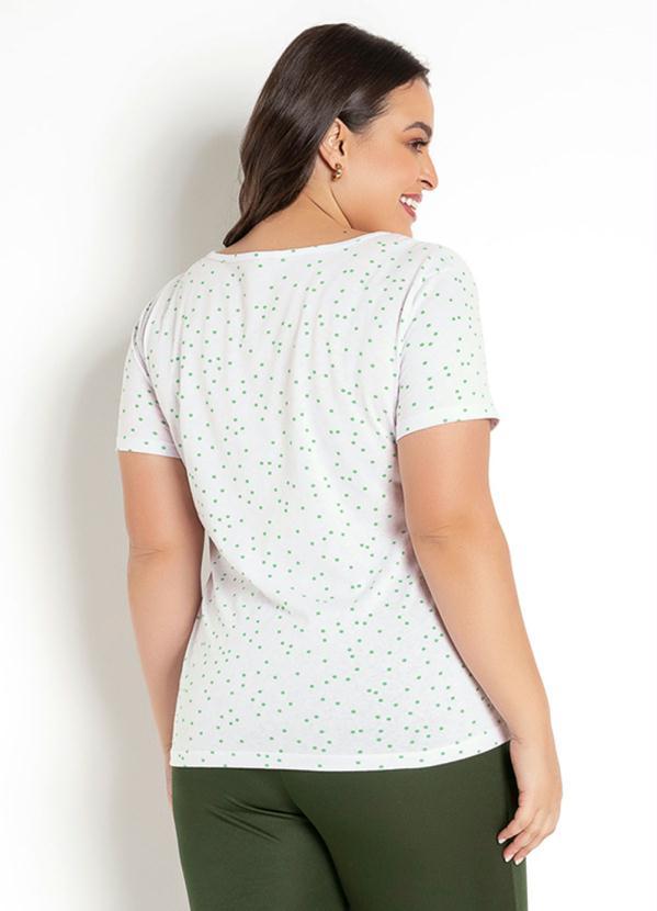 Moda Pop - Blusa Poá Verde de Mangas Curtas 9