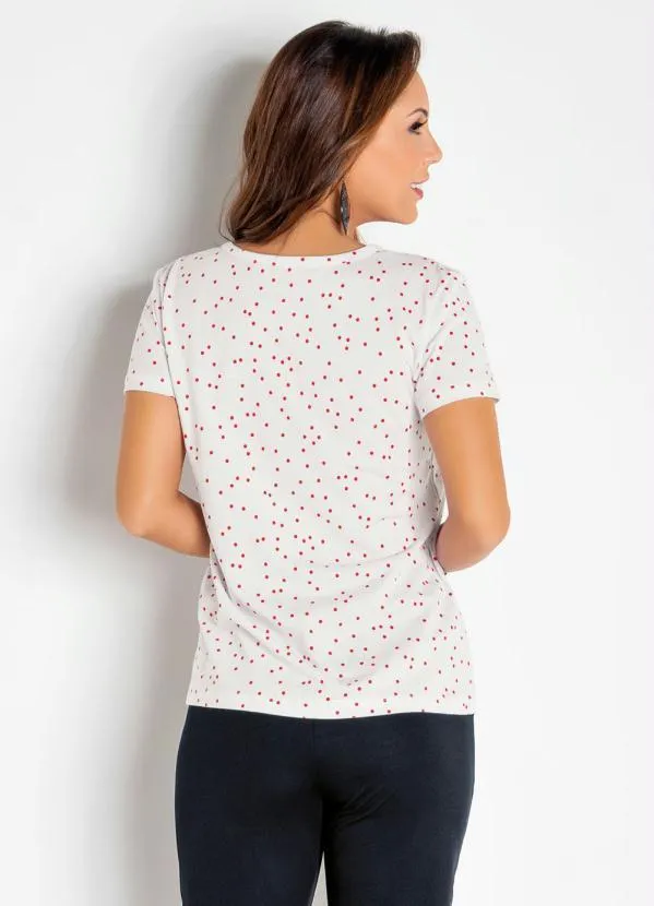 Moda Pop - Blusa Poá Vermelha com Estampa de Poá 2