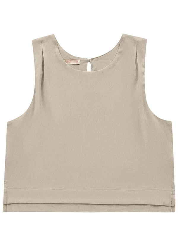 Angel - Blusa Pregas Linho Bege