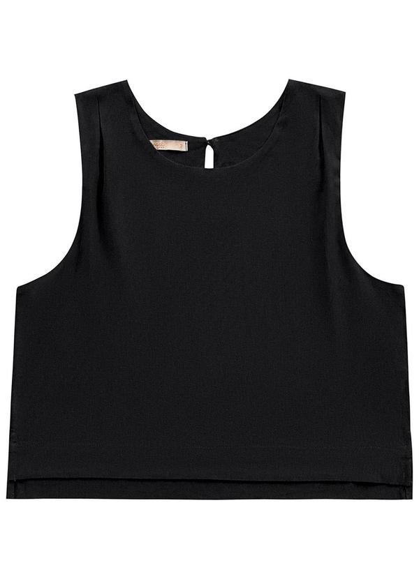 Angel - Blusa Pregas Linho Preto