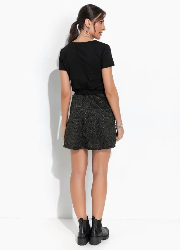 Moda Pop - Blusa Preto em Malha de Algodão 4