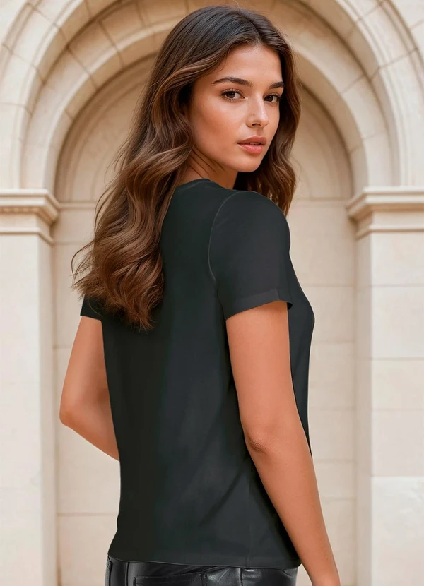 bonprix - Blusa T-Shirt Básica Preta 2