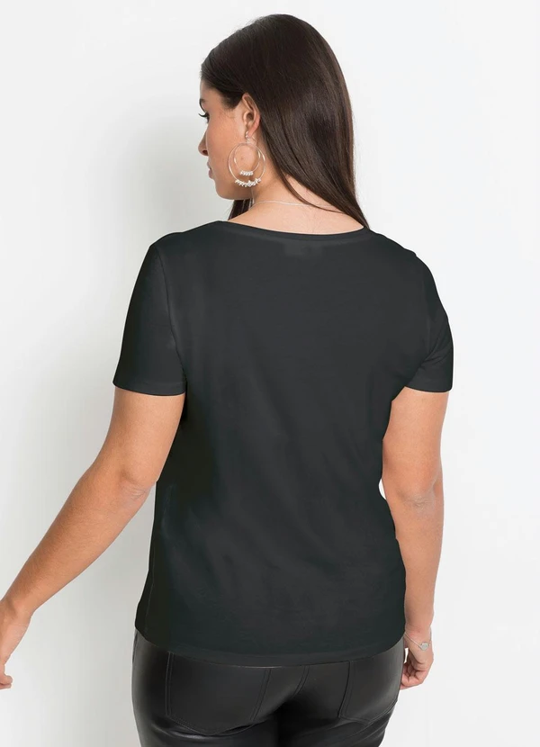 bonprix - Blusa T-Shirt Básica Preta 6