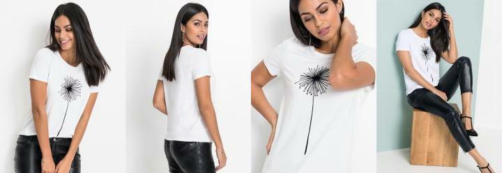 Blusa T-Shirt com Estampa Branca