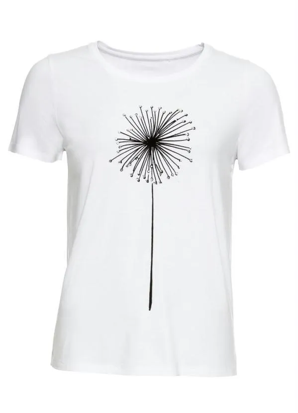 bonprix - Blusa T-Shirt com Estampa Branca 5