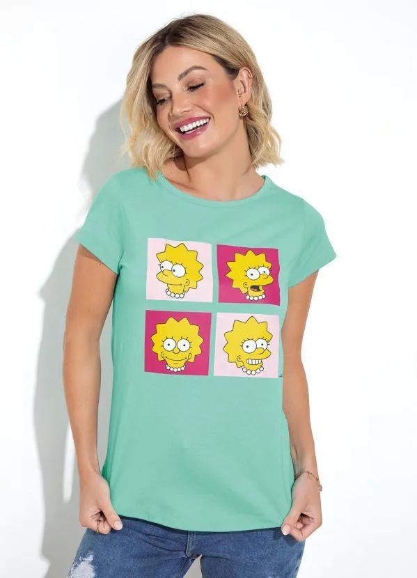 The Simpsons - Blusa Verde Claro em Malha