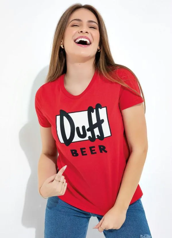 The Simpsons - Blusa Vermelho com Estampa Localizada Simpsons