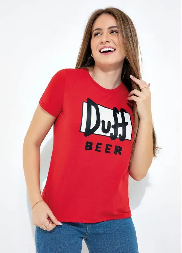 The Simpsons - Blusa Vermelho com Estampa Localizada Simpsons 3