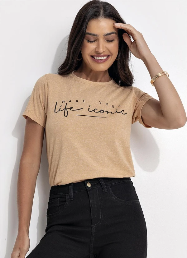 Fakini - T-Shirt Malha Molinê Bege 4