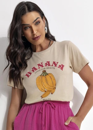 Fakini - Blusa em Malha Bege - FAKINI