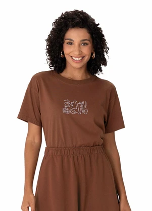 Malwee - Camiseta All Shapes And Sizes Marrom - MALWEE