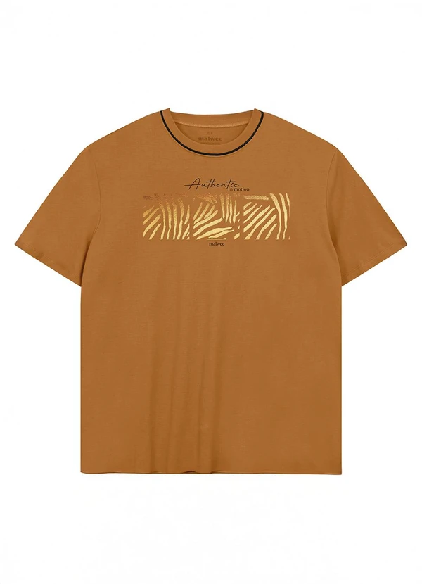 Malwee - Camiseta Ampla Authentic In Motion Caramelo