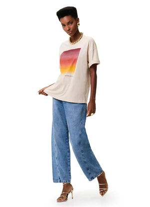 Enfim - Camiseta Ampla Breathe Areia - ENFIM