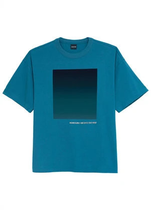 Enfim - Camiseta Ampla Breathe Azul Turquesa - ENFIM