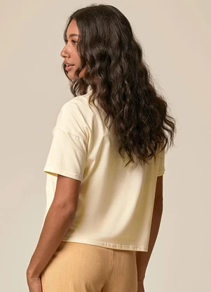 Malwee - Camiseta Ampla com Bordado em Paetê Off White - MALWEE