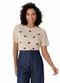 Malwee - Camiseta Ampla com Bordado em Paetê Off White - variação: Areia
