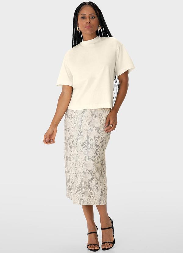 Enfim - Camiseta Ampla em Malha Off White 2