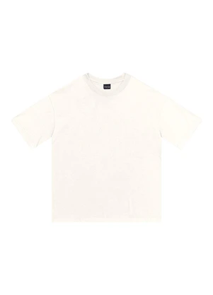 Enfim - Camiseta Ampla em Malha Off White - ENFIM
