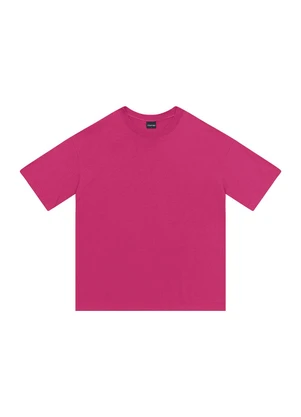 Enfim - Camiseta Ampla em Malha Rosa - ENFIM
