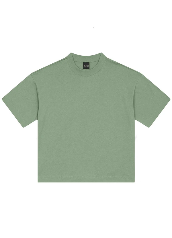 Enfim - Camiseta Ampla em Malha Verde Menta