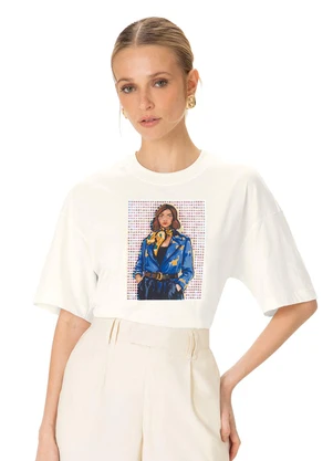 Enfim - Camiseta Ampla Fashionista Off White - ENFIM