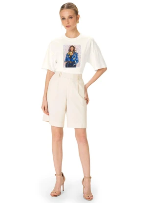 Enfim - Camiseta Ampla Fashionista Off White - ENFIM