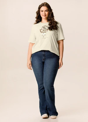 Malwee - Camiseta Ampla Let Your Soul Bloom Off White - MALWEE