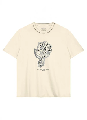 Malwee - Camiseta Ampla Let Your Soul Bloom Off White - MALWEE