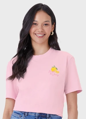 Malwee - Camiseta Ampla Lobster Rosa Claro - MALWEE