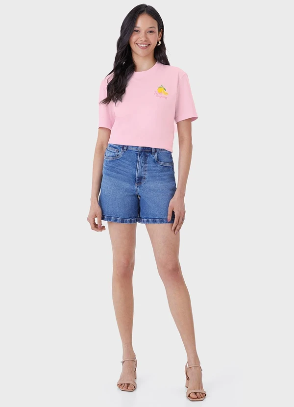 Malwee - Camiseta Ampla Lobster Rosa Claro 2