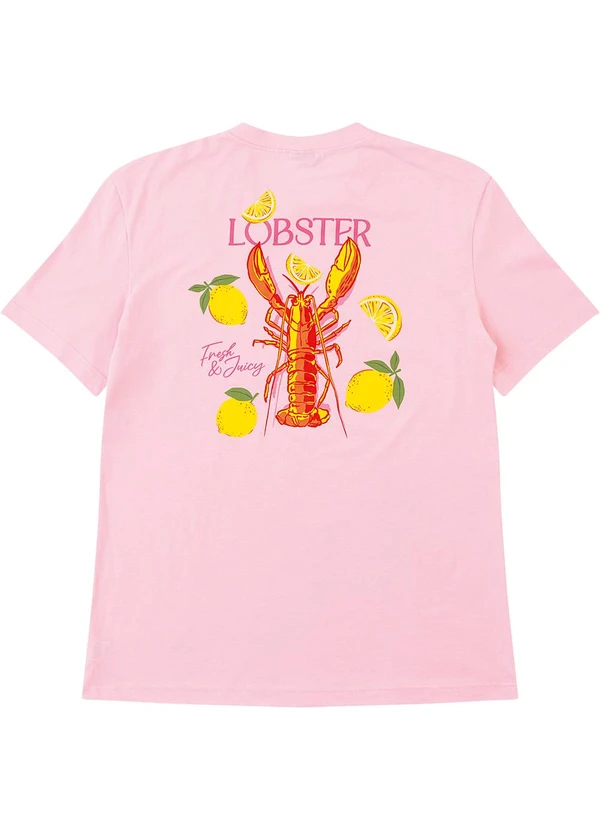 Malwee - Camiseta Ampla Lobster Rosa Claro 4