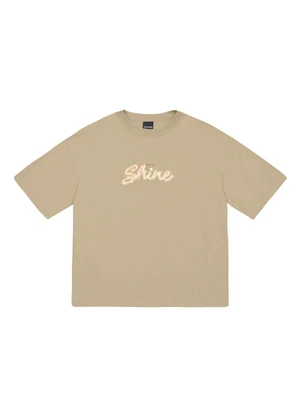 Enfim - Camiseta Ampla Shine Bege - ENFIM