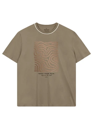 Malwee - Camiseta Ampla Trust Your Path Taupe - MALWEE