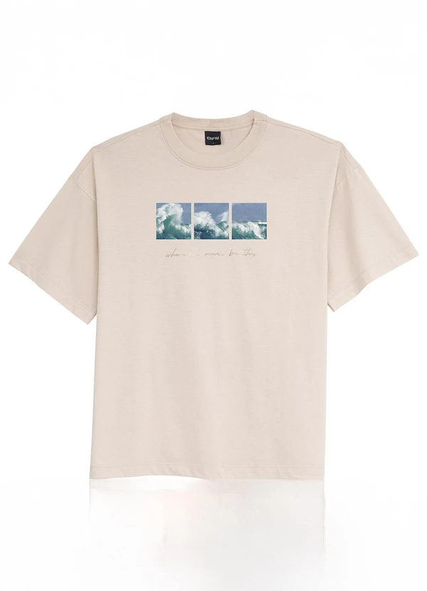 Enfim - Camiseta Ampla Where The Ocean Off White