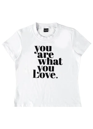 Enfim - Camiseta Baby Look Love Branco - ENFIM