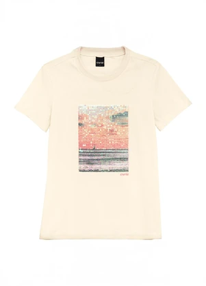 Enfim - Camiseta Barco a Vela em Paetê Off White - ENFIM