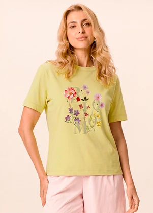 Malwee - Camiseta Bloom Regular Amarelo Manteiga - MALWEE
