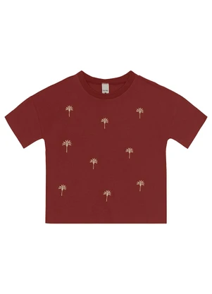 Malwee - Camiseta Bordado Coqueiros Bordô - MALWEE