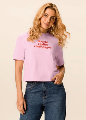 Malwee - Camiseta Box Liberté, Égalité, Rosa Claro - MALWEE