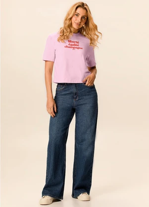 Malwee - Camiseta Box Liberté, Égalité, Rosa Claro - MALWEE