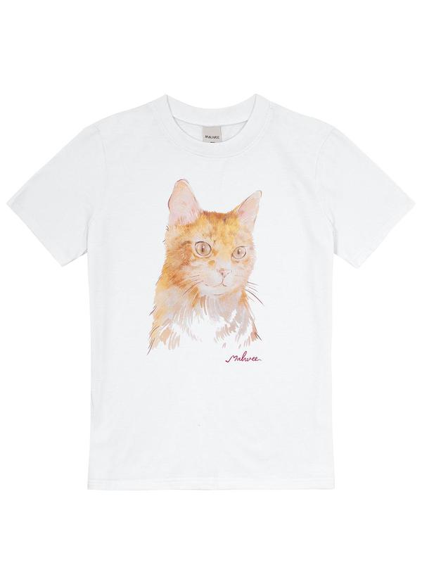 Malwee - Camiseta Branco Feminina Gato